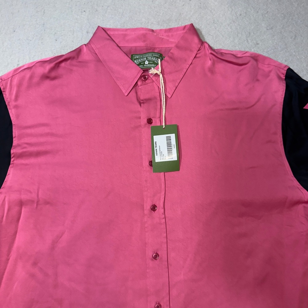 Denim Tears Pink Star Button Up Shirt SS24WS002 Mens XL New With Tags‎